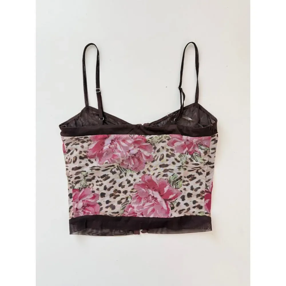 princess polly animal print corset tank top - size 4